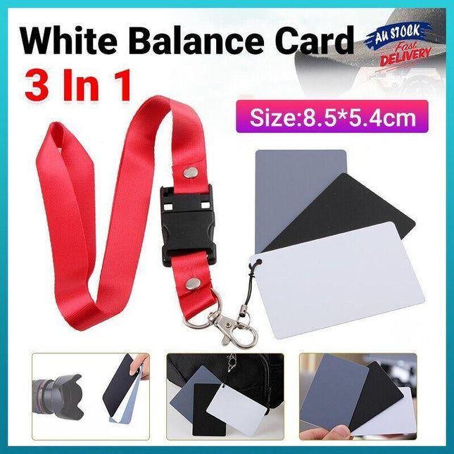 White Balance Card 18% Grey/White/Black Exposure Digital Manual photography AU - Aimall