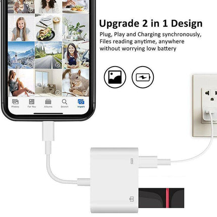 For iPhone/Type C 8-Pin to USB 3.0 Camera Adapter Easy to Transfer Photos Videos - Aimall
