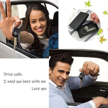 New Drive Safe I Need You Here With Me Couple Alloy Keyring Keychain Car Gift - Aimall