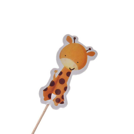 Jungle Animal Safari Woodland Cupcake Cake Topper Set Birthday Party Decoration - Aimall
