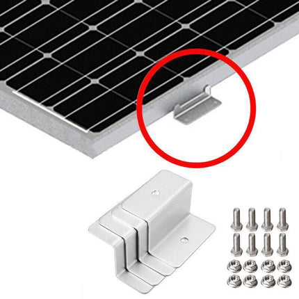 4 PCS Solar Panel Z-Bracket Mounting Flat Roof Yacht RV Mount Aluminum Kit AU - Aimall
