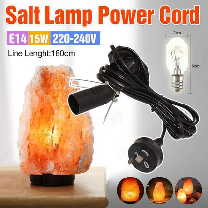 Himalayan Salt Lamp Dimmer Power Cord 1.8m Cable with FREE E14 15W Dimmable Bulb - Aimall