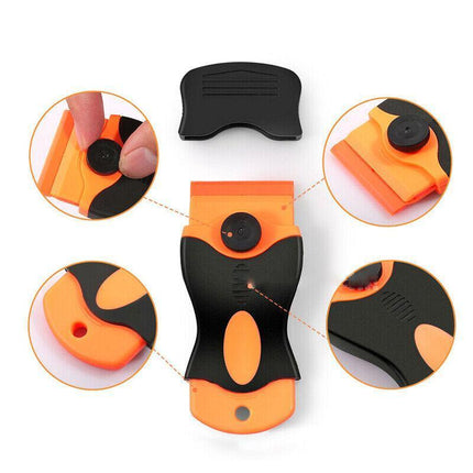 Plastic Razor Blade Paint Glue Adhesive Scraper & 10-100PCS Blades Cleaner Tools - Aimall