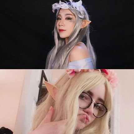 1 Pair Rubber Elf Ears Fairy Elven Pixie Hobbit Demon Halloween Costume Cosplay - Aimall