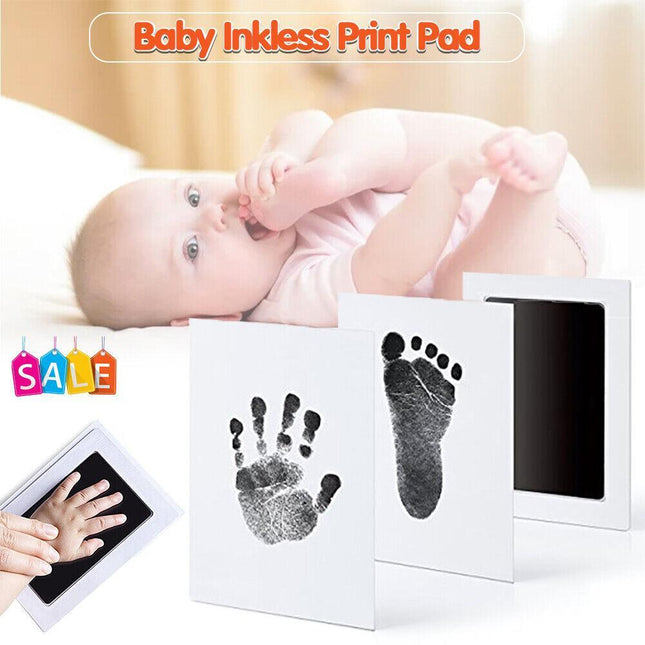 Baby Hand Footprint Photo Frame Kit Pet Safe Inkless Wipe Newborn Print Gift New - Aimall