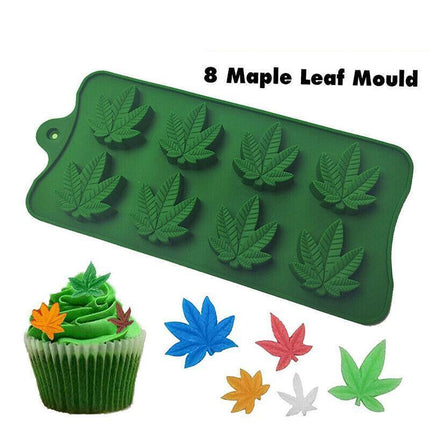 8 Maple Leaf Silicone Mold Baking Moulds For Mousse Cake Fondant Chocolate Candy - Aimall