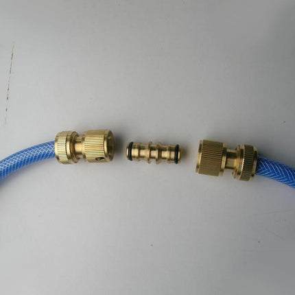 Garden Hose Connector Brass Copper Adapter Joiner 2 Way Fitting Male 48x15x9mm - Aimall