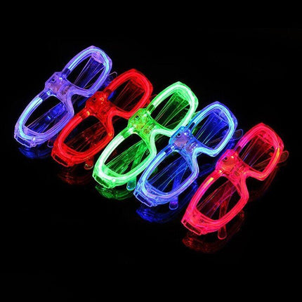 LED Glasses Light Up Shutter Shades Sunglasses Glow In The Dark Neon Party Toys - Aimall