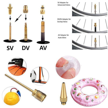26pc Bike Ball Inflator Nozzle Adapter Air Pump Valve Needle Presta Schrader Kit - Aimall
