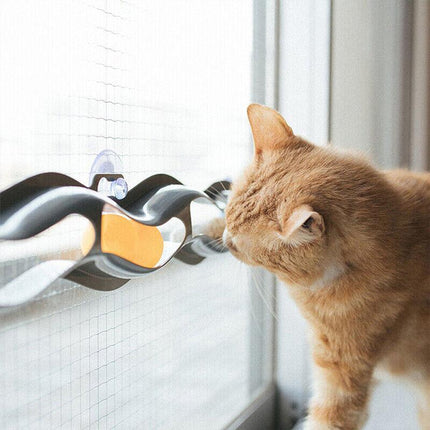 Window Suction Cup Funny Cat Toys Track Bal Cat Pet Toy Interactive Track Ball - Aimall