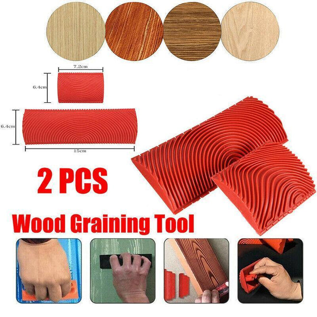 2PCS Wood Graining Tool Wood Grain Wall Art Paint for Wall Painting Decor DIY AU - Aimall