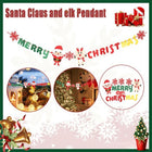 Merry Christmas Banner Felt Christmas Santa Flags Banner Hanging Xmas Decoration - Aimall