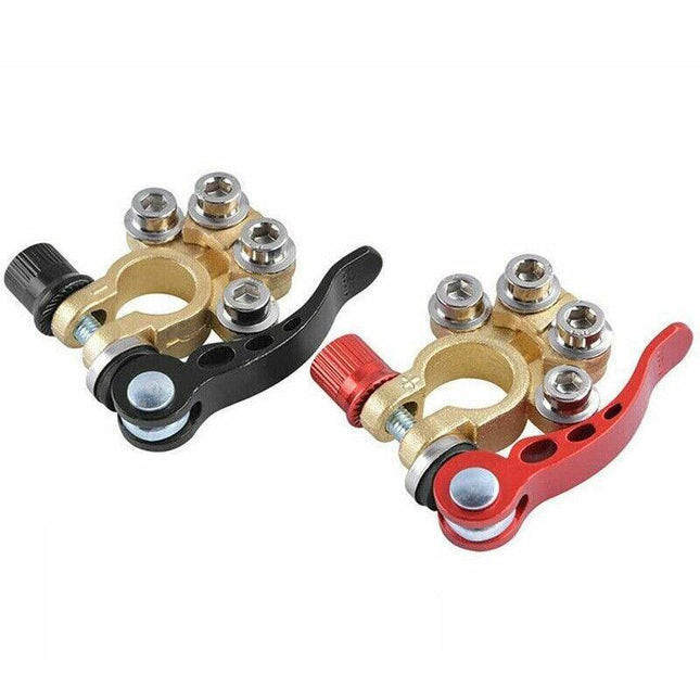 2PCS 4-Way Positive Negative Battery Terminal Connectors Clamp Car Van Caravan - Aimall