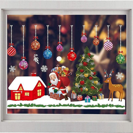 Christmas Window Glass Sticker Decal Mural Home Decoration Wall Stickers Wall AU - Aimall