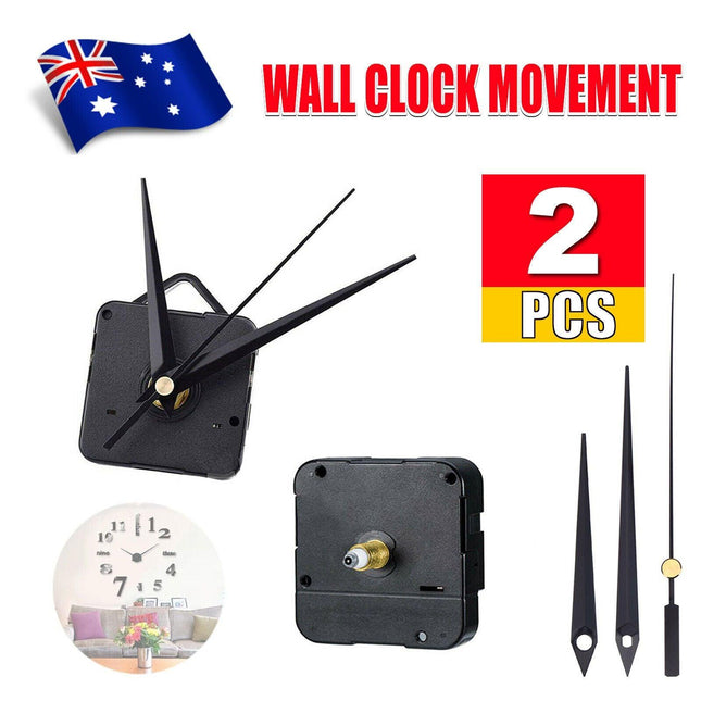 2X Silent Diy Quartz Movement Wall Clock Motor Mechanism Long Spindle Repair Kit Aimall