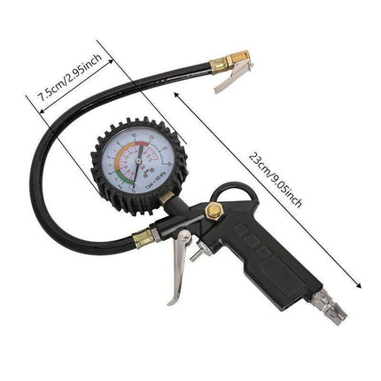 Tyre Pressure Gauge Air Tire Inflator Car Motorcycle Pump Hose Compressor Tool - Aimall