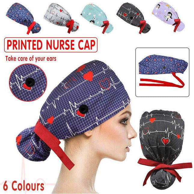 LongHair Surgical Scrub Cap Doctor Nurse Bouffant Hat Adjustable Comfy HeadCover - Aimall