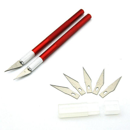Cutter Metal Handle Engraving Tool Craft Knife With 5 Blade Scalpel AU STOCK - Aimall