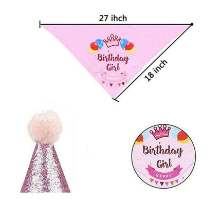 Dog Pet Happy Birthday Banner Hat Headwear Bandana Neckerchief Ties Party Decor - Aimall