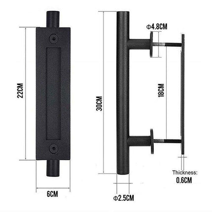12" Barn Door Handle Sliding Flush Pull Wood Door Gate Hardware Stainless Steel - Aimall