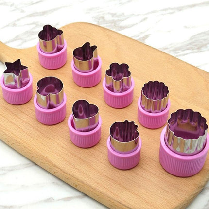 12xStainless Steel Fruit Vegetable Mini Cookie Shape Cutter Set Kid Food Mold OD - Aimall