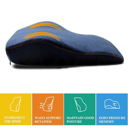 Memory Foam Lumbar Back Support Cushion Seat Waist Back Pillow Home Car Office - Aimall