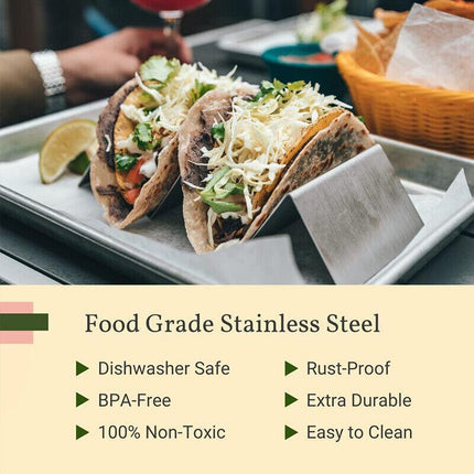 Stainless Steel Tray Taco Shell Holder Tortilla Stand Holds Kitchen Rack NEW AU - Aimall