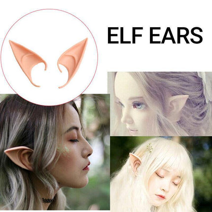 1 Pair Rubber Elf Ears Fairy Elven Pixie Hobbit Demon Halloween Costume Cosplay - Aimall