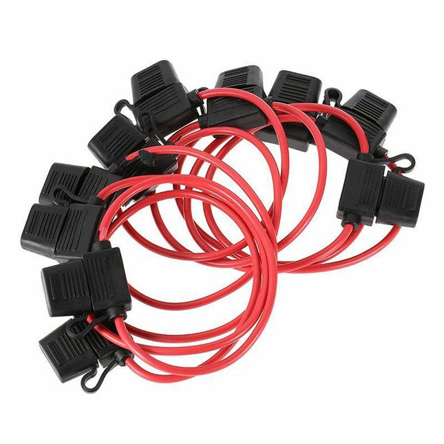 10Pcs 12V 40A Standard Blade Inline Fuse Holder with Water Proof Dustproof Cover - Aimall