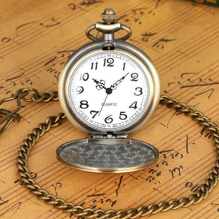 Antique Retro Mechanical Skeleton Steampunk Mens Pocket Watch Open Case Chain AU - Aimall