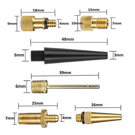 26pc Bike Ball Inflator Nozzle Adapter Air Pump Valve Needle Presta Schrader Kit - Aimall