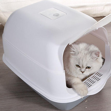 Paws & Claws Cat Litter House Box Toilet Tray Pad Scoop Door Durable Pet Kitten - Aimall