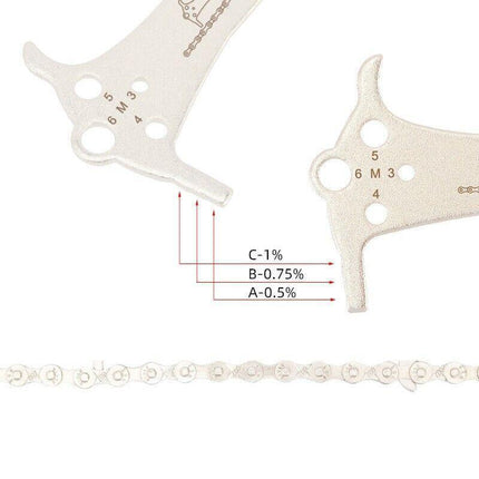 Bike Chain Wear Indicator Checker + Chains Hook, Bolt Gauge & Ruler - Aimall