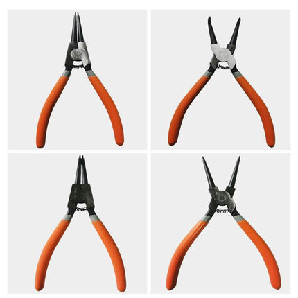 4 PCS 7" Circlip Plier Snap Ring Pliers Heavy Duty External Internal with Pouch - Aimall