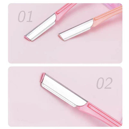 Eyebrow shaving kit folding 3 pieces for women learning eyebrow shaving makeup - Aimall