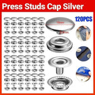 120PCS 15MM Stainless Steel Snap Fasteners Press Studs Cap Button Boat Marine AU - Aimall