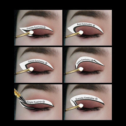 Eyeliner Eyeshadow Stencil Set Eye Makeup Fox Template Non-woven 12 Styles cards - Aimall