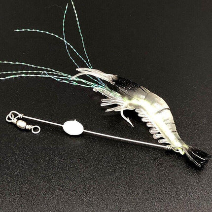 6PCSSoft Plastic Fishing Lures Tackle Prawn Shrimp Flathead Bream Cod Bass Glow - Aimall