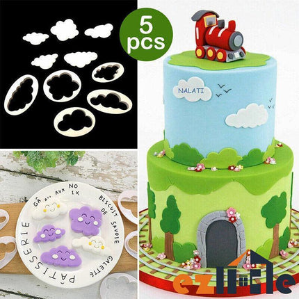 5PCS Clouds Shape Biscuit Cookie Cutter Fondant Cake Decor Baking Mold Tool AU - Aimall