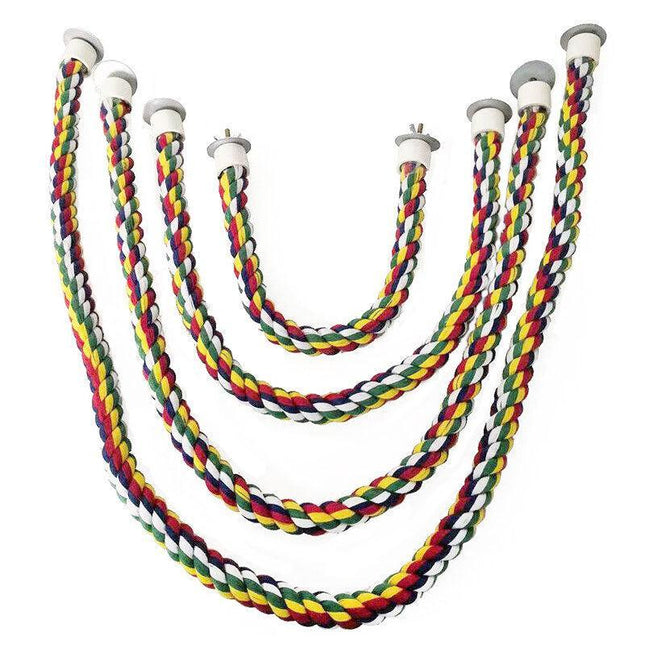 Pet Bird Rope Perches Parrot Colourful Cage Comfy Perch Bungees for Birds Toy AU - Aimall