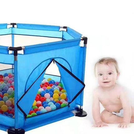 130CM Baby Playpen Child Play Mat Interactive Safety Gate Slide Fence Game Set - Aimall