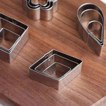 30X Polymer Clay Cutter Stainless Steel Geometry Pottery Tool Cutting Mould DIY - Aimall