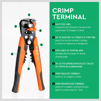 Automatic Wire Cutter Stripper Pliers Electrical Cable Crimper Terminal Tool AU - Aimall