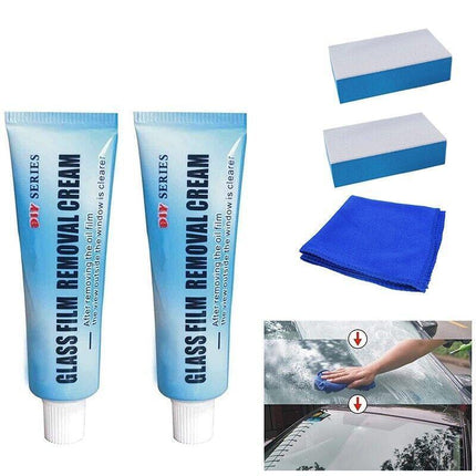 2x Car Glass Oil Film Cleaner Removal Cream Paste Windshield Water Spot Remover. - Aimall