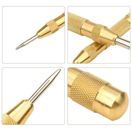 125MM Heavy Duty Automatic Centre Punch Brass Bodied Spring Loaded Auto Punch AU - Aimall