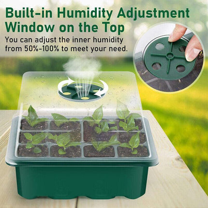 3/5/10 Set 12 Hole Plant Seed Grow Box Propagation Nursery Seedling Starter Tray - Aimall