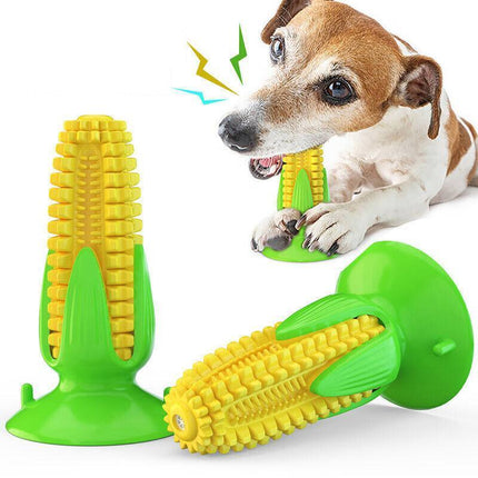 Dog Squeaky Chew Toys Teeth Clean Stick Corn Pet Dental Toothbrush Molar Stock - Aimall