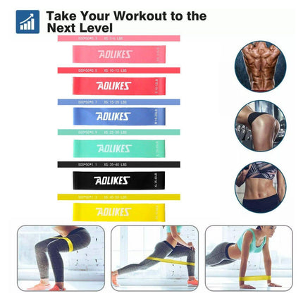 AOLIKES Resistance Bands Power Heavy Strength Exercise Fitness Gym Yoga AU - Aimall