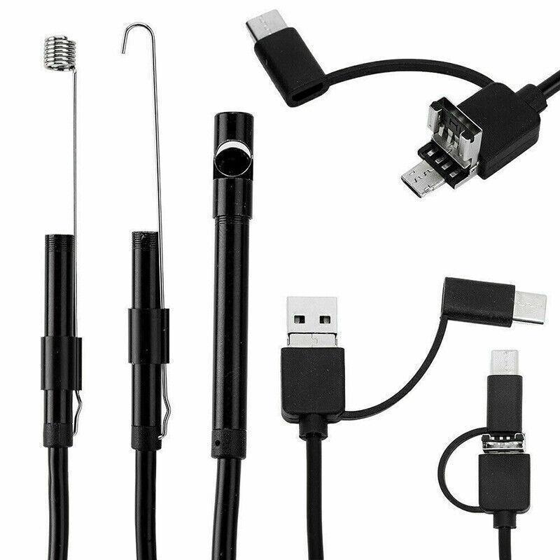 Pluokvzr 3 In 1 USB Endoscope For OTG Android Phone With 6 LED Lights Borescope Inspection Snake Camera Semi Rigid Waterproof Ip67 Window Tab Pluokvzr 3 In 1 USB Endoscope For OTG Android Phone With 6 LED Lights Borescope Inspection Snake Camera Semi Rigid Waterproof Ip67 Window Tab