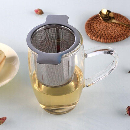 Tea Infuser with Lid Mesh Stainless Steel Metal Cup Strainer Loose Leaf Filter - Aimall